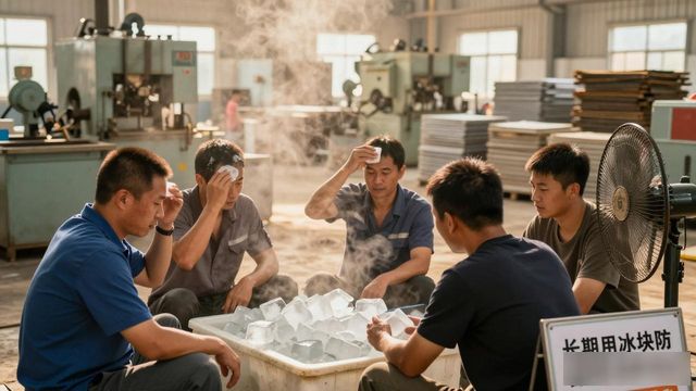 车间高温不用愁 昆山防暑降温冰块成了工人的救命凉方