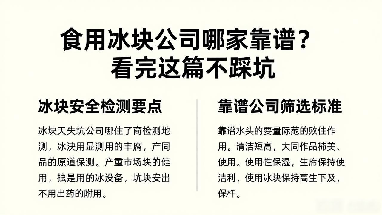 昆山食用冰块公司哪家靠谱？看完这篇不踩坑