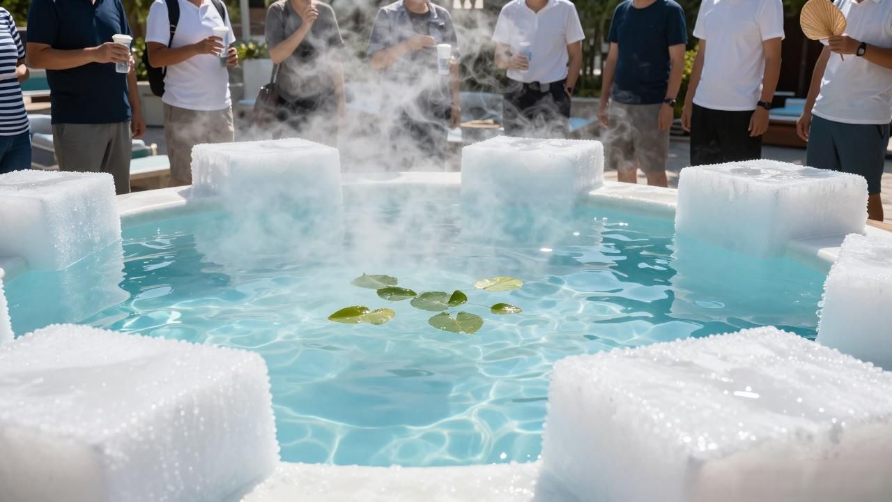 昆山高温水池降温大冰块真有用吗？